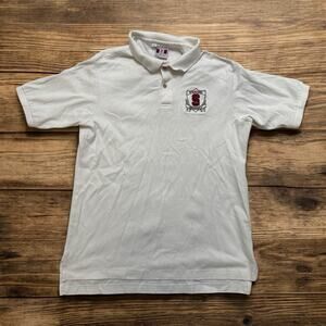 Vintage Standord University Crest Polo Shirt White Authentic Cardinal Wear XL